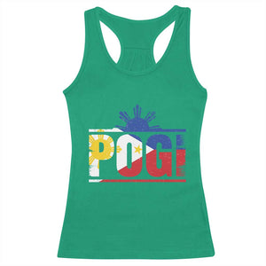 Pogi Filipino Slang Filipino Flag Pinoy Sun And Star Racerback Tank Top TS11 Irish Green Print Your Wear