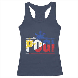 Pogi Filipino Slang Filipino Flag Pinoy Sun And Star Racerback Tank Top TS11 Navy Print Your Wear