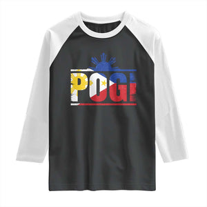 Pogi Filipino Slang Filipino Flag Pinoy Sun And Star Raglan Shirt TS11 Black White Print Your Wear