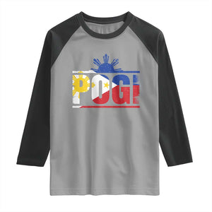 Pogi Filipino Slang Filipino Flag Pinoy Sun And Star Raglan Shirt TS11 Sport Gray Black Print Your Wear