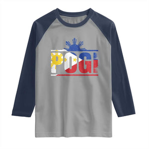 Pogi Filipino Slang Filipino Flag Pinoy Sun And Star Raglan Shirt TS11 Sport Gray Navy Print Your Wear