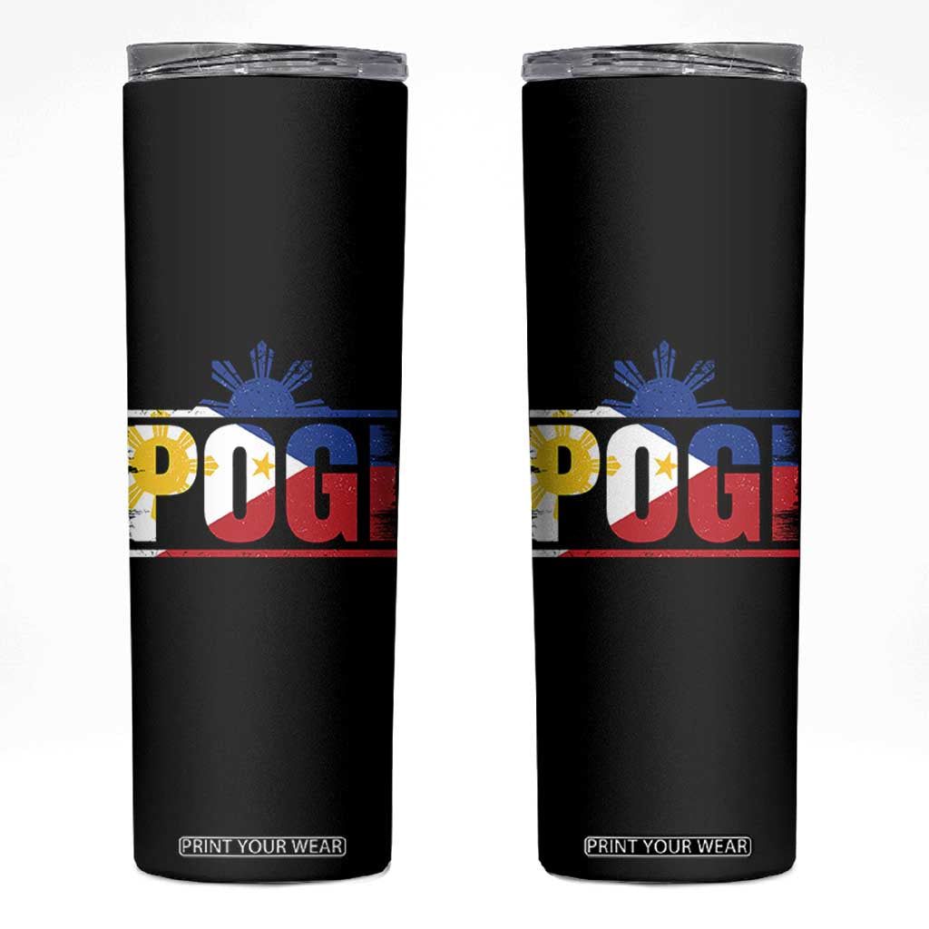 Pogi Filipino Slang Filipino Flag Pinoy Sun And Star Skinny Tumbler TS11 Black Print Your Wear