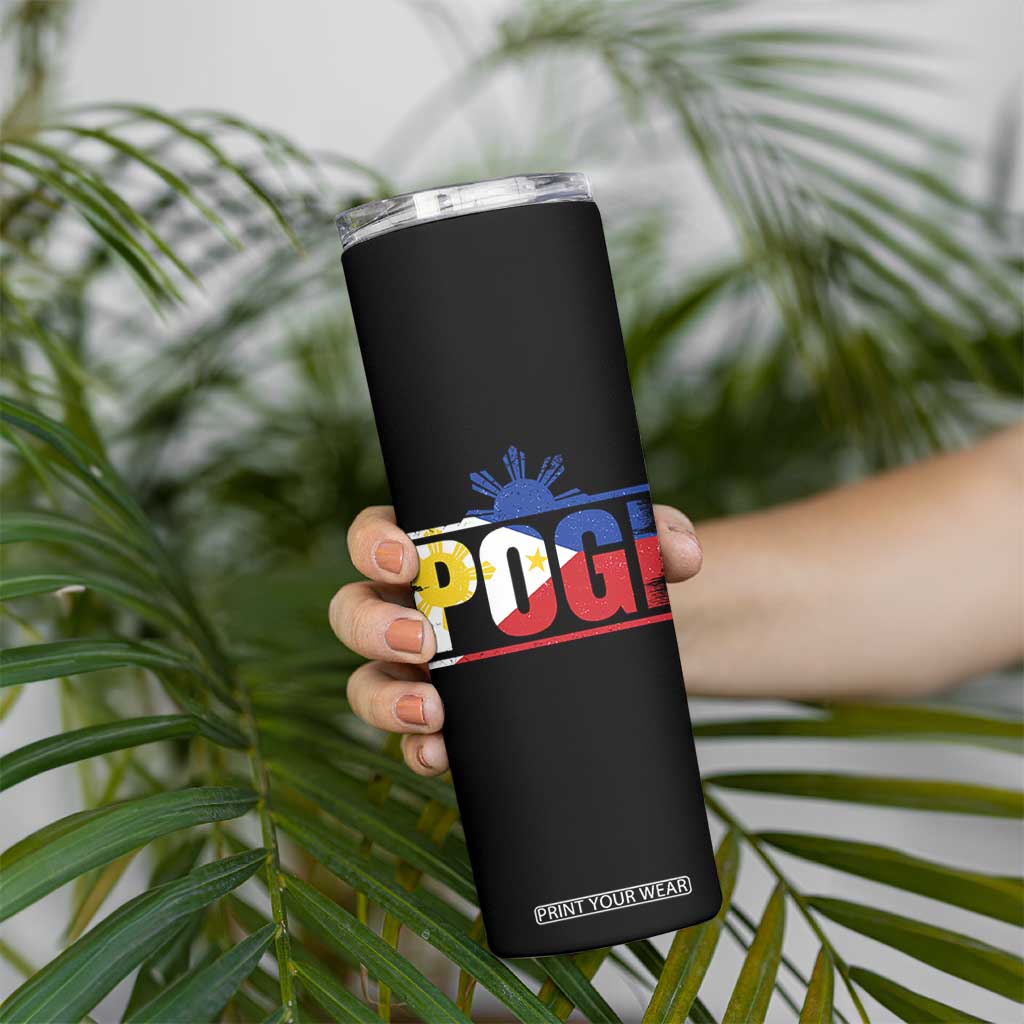 Pogi Filipino Slang Filipino Flag Pinoy Sun And Star Skinny Tumbler TS11 Print Your Wear