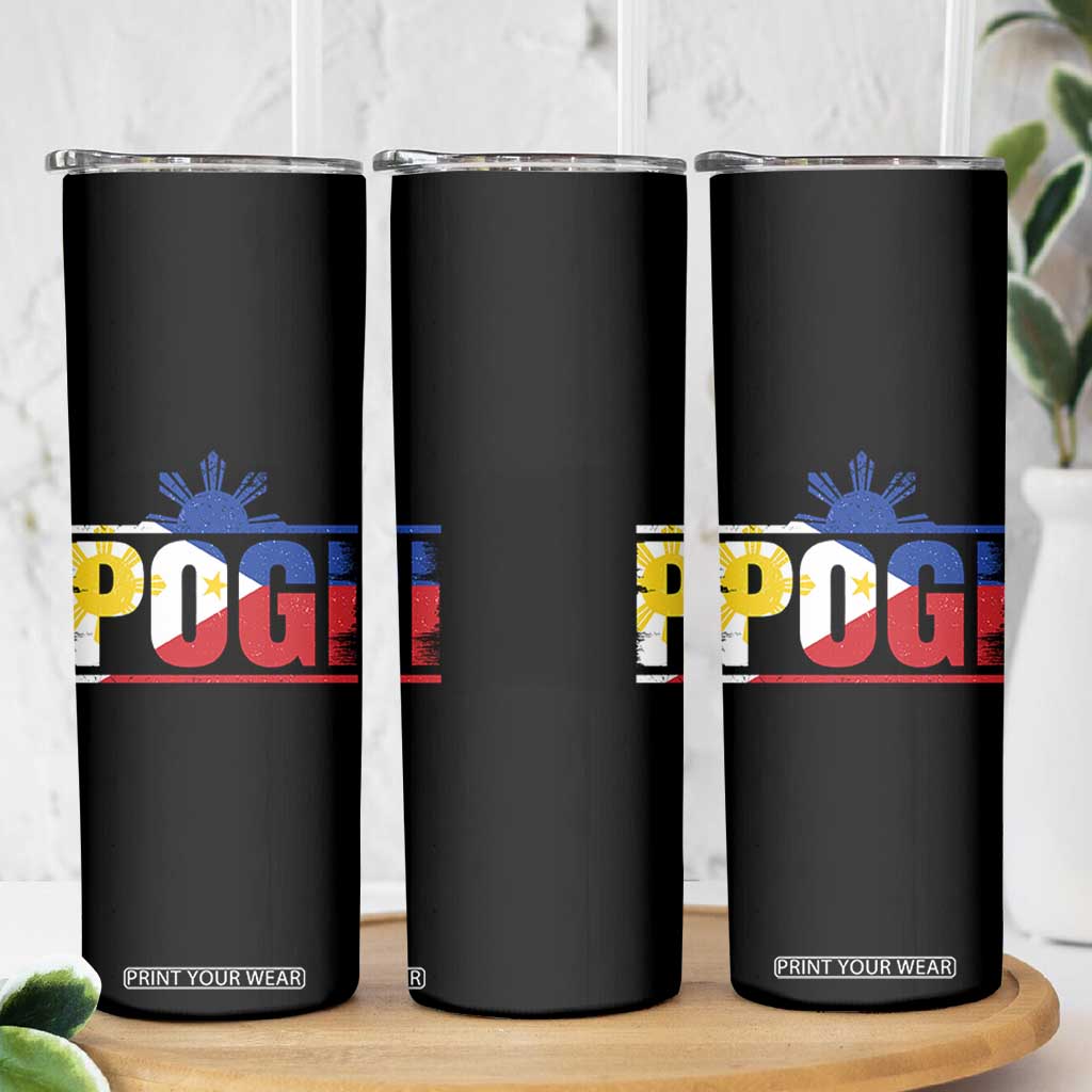 Pogi Filipino Slang Filipino Flag Pinoy Sun And Star Skinny Tumbler TS11 Print Your Wear