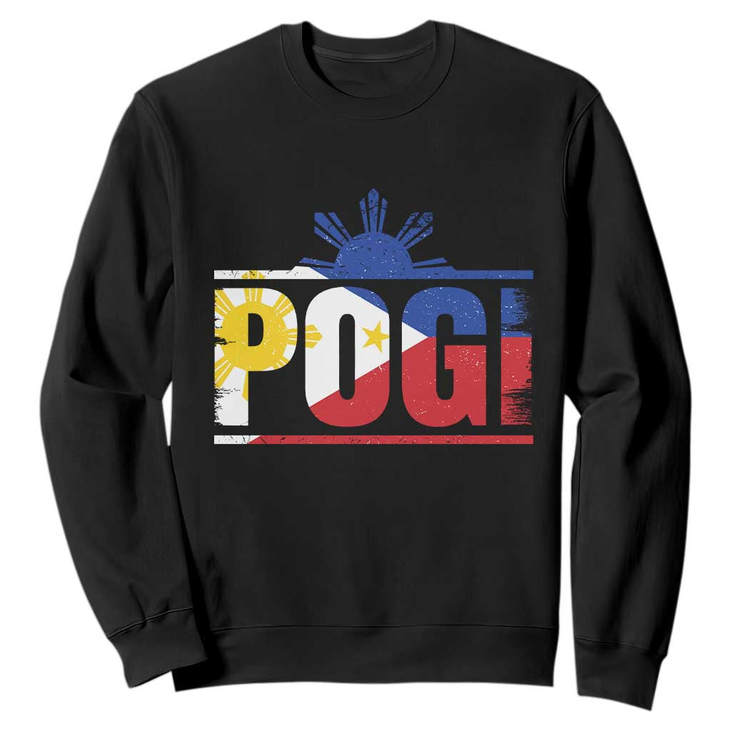 Pogi Filipino Slang Filipino Flag Pinoy Sun And Star Sweatshirt TS11 Black Print Your Wear