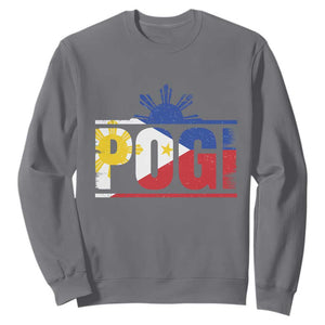 Pogi Filipino Slang Filipino Flag Pinoy Sun And Star Sweatshirt TS11 Charcoal Print Your Wear