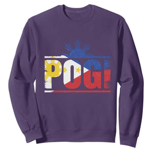 Pogi Filipino Slang Filipino Flag Pinoy Sun And Star Sweatshirt TS11 Purple Print Your Wear