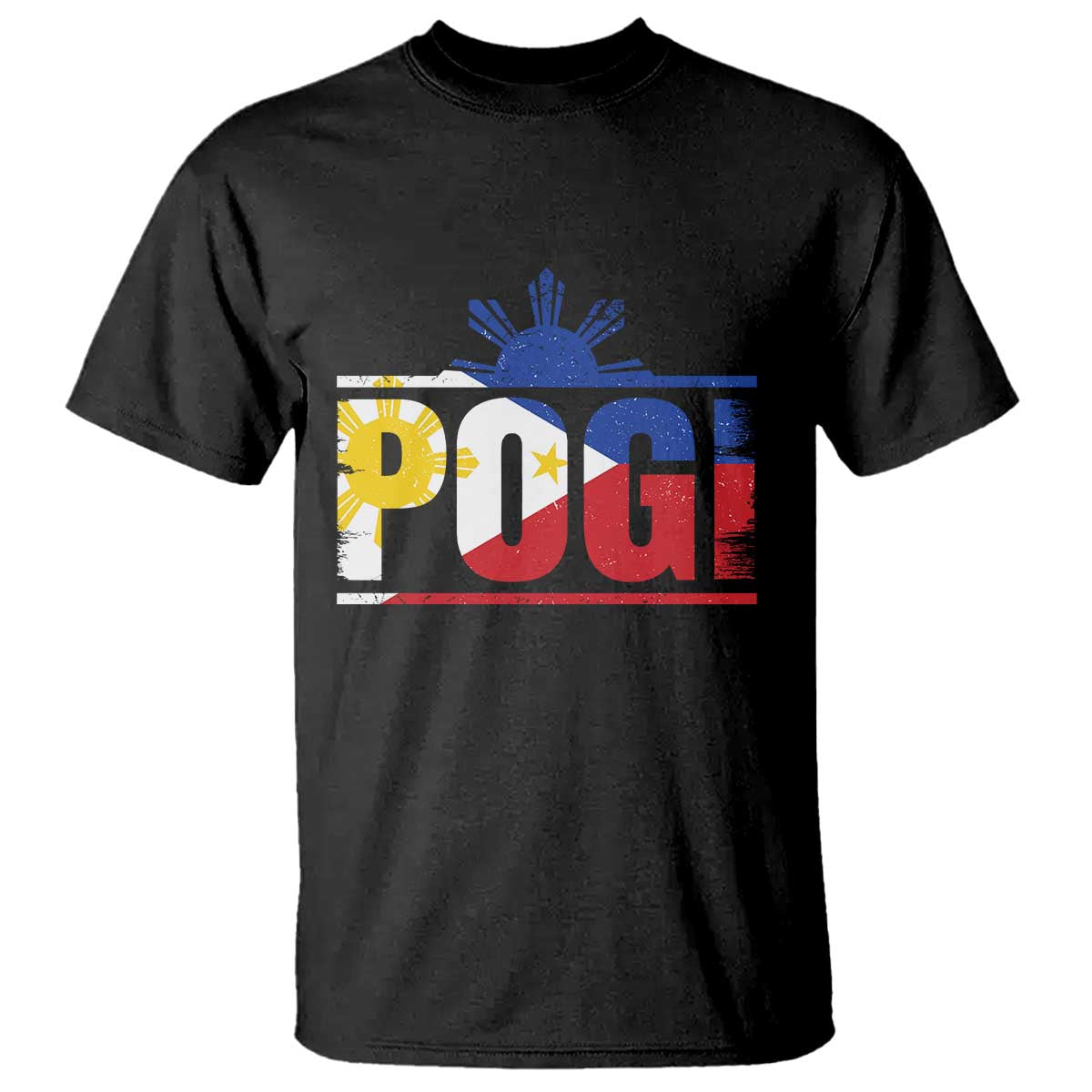 Pogi Filipino Slang Filipino Flag Pinoy Sun And Star T Shirt TS11 Black Print Your Wear