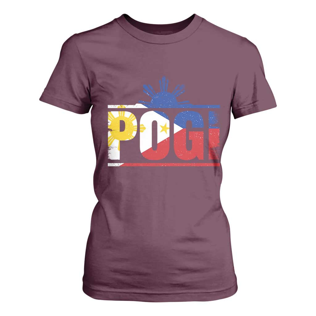 Pogi Filipino Slang Filipino Flag Pinoy Sun And Star T Shirt For Women TS11 Maroon Print Your Wear