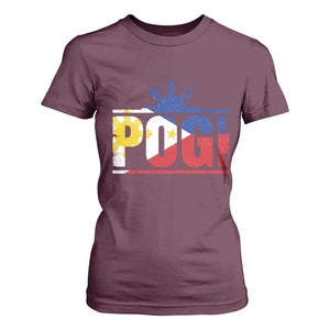 Pogi Filipino Slang Filipino Flag Pinoy Sun And Star T Shirt For Women TS11 Maroon Print Your Wear