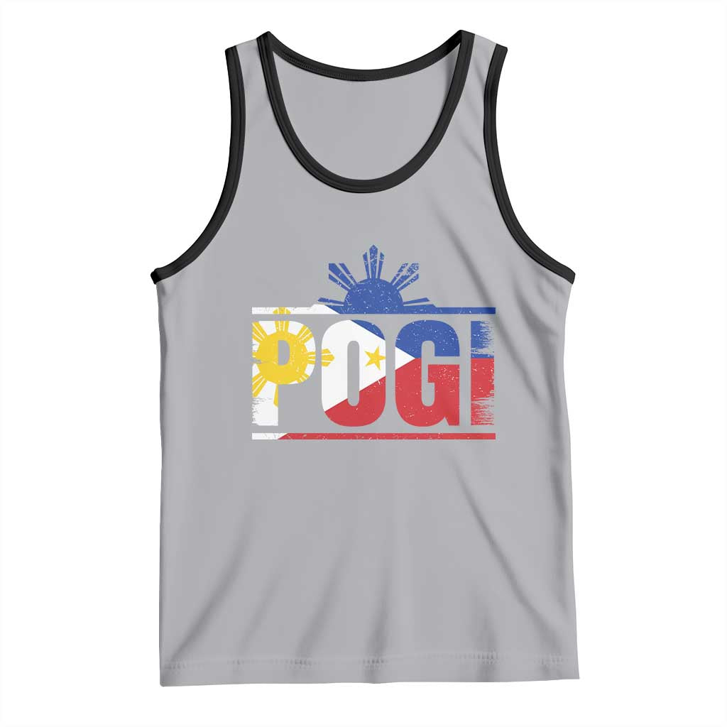 Pogi Filipino Slang Filipino Flag Pinoy Sun And Star Tank Top TS11 Athletic Heather Black Print Your Wear