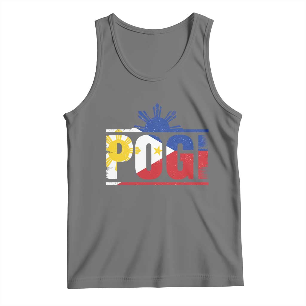 Pogi Filipino Slang Filipino Flag Pinoy Sun And Star Tank Top TS11 Black Heather Print Your Wear