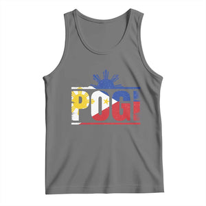Pogi Filipino Slang Filipino Flag Pinoy Sun And Star Tank Top TS11 Black Heather Print Your Wear