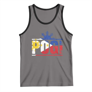 Pogi Filipino Slang Filipino Flag Pinoy Sun And Star Tank Top TS11 Deep Heather Black Print Your Wear