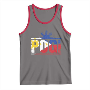 Pogi Filipino Slang Filipino Flag Pinoy Sun And Star Tank Top TS11 Deep Heather Red Print Your Wear