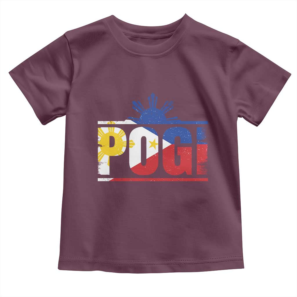 Pogi Filipino Slang Filipino Flag Pinoy Sun And Star Toddler T Shirt TS11 Maroon Print Your Wear