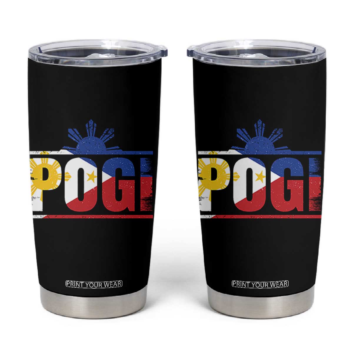 Pogi Filipino Slang Filipino Flag Pinoy Sun And Star Tumbler Cup TS11 Black Print Your Wear