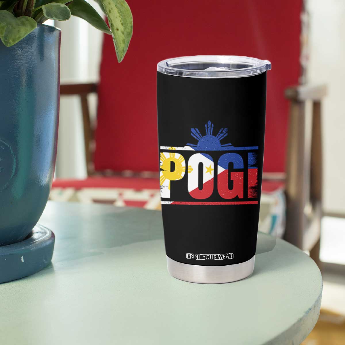Pogi Filipino Slang Filipino Flag Pinoy Sun And Star Tumbler Cup TS11 Print Your Wear