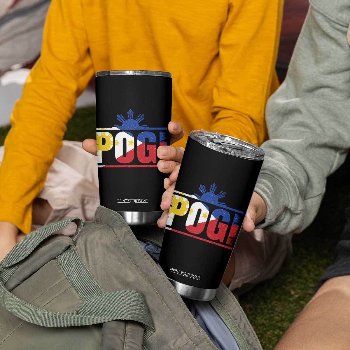 Pogi Filipino Slang Filipino Flag Pinoy Sun And Star Tumbler Cup TS11 Print Your Wear