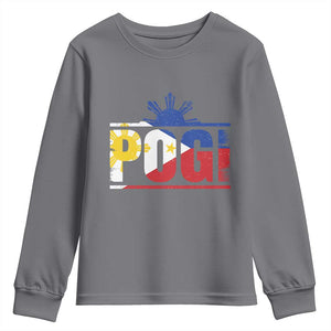 Pogi Filipino Slang Filipino Flag Pinoy Sun And Star Youth Sweatshirt TS11 Charcoal Print Your Wear