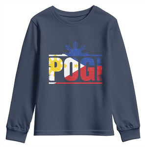 Pogi Filipino Slang Filipino Flag Pinoy Sun And Star Youth Sweatshirt TS11 Navy Print Your Wear