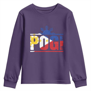 Pogi Filipino Slang Filipino Flag Pinoy Sun And Star Youth Sweatshirt TS11 Purple Print Your Wear
