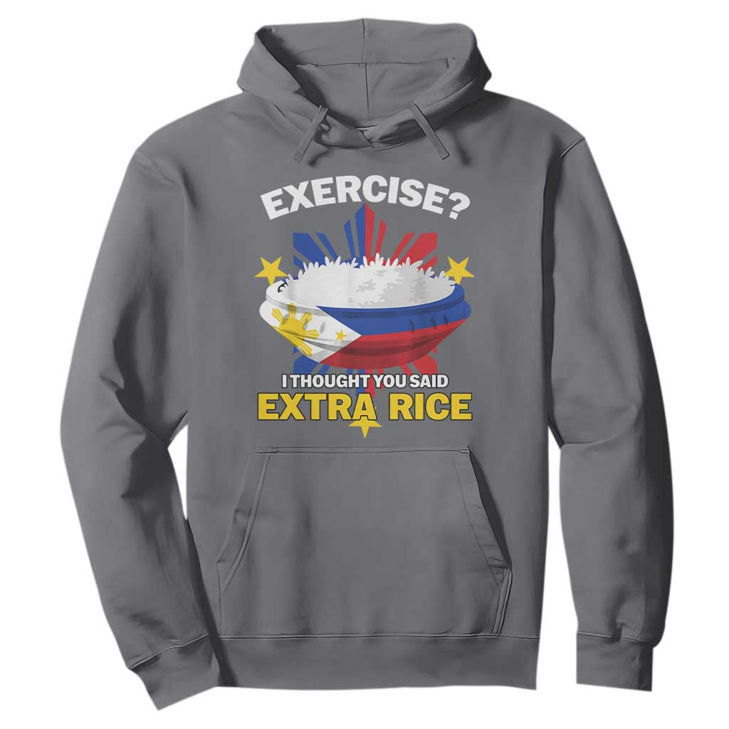 Funny Philippines Hoodie Exercise I Thought You Said Extra Rice TS11 Charcoal Print Your Wear