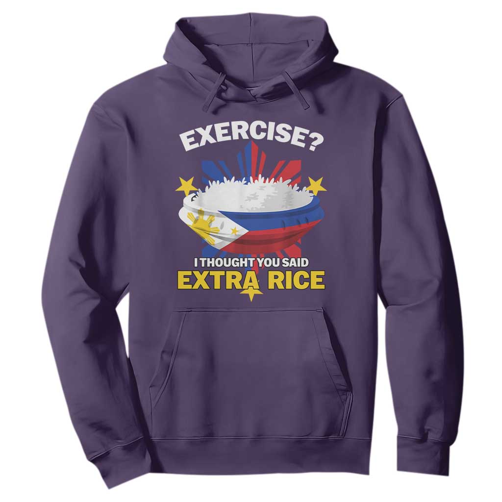 Funny Philippines Hoodie Exercise I Thought You Said Extra Rice TS11 Purple Print Your Wear