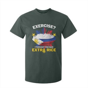 Funny Philippines T Shirt For Kid Exercise I Thought You Said Extra Rice TS11 Dark Forest Green Print Your Wear