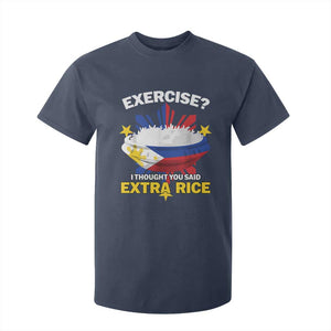Funny Philippines T Shirt For Kid Exercise I Thought You Said Extra Rice TS11 Navy Print Your Wear