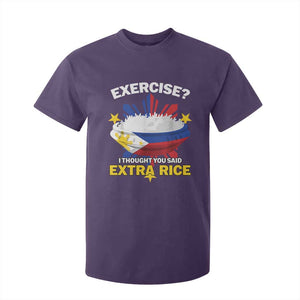 Funny Philippines T Shirt For Kid Exercise I Thought You Said Extra Rice TS11 Purple Print Your Wear