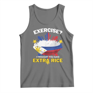 Funny Philippines Tank Top Exercise I Thought You Said Extra Rice TS11 Black Heather Print Your Wear