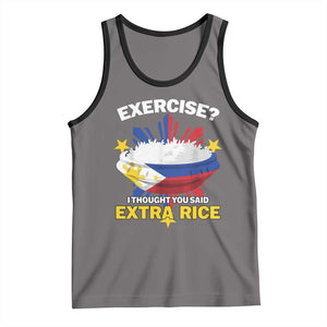 Funny Philippines Tank Top Exercise I Thought You Said Extra Rice TS11 Deep Heather Black Print Your Wear