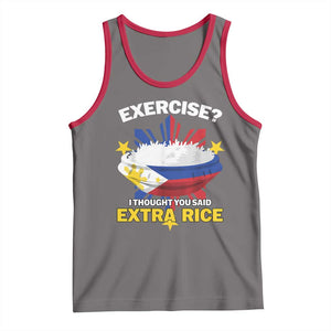 Funny Philippines Tank Top Exercise I Thought You Said Extra Rice TS11 Deep Heather Red Print Your Wear