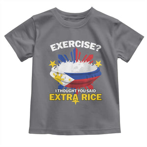 Funny Philippines Toddler T Shirt Exercise I Thought You Said Extra Rice TS11 Charcoal Print Your Wear