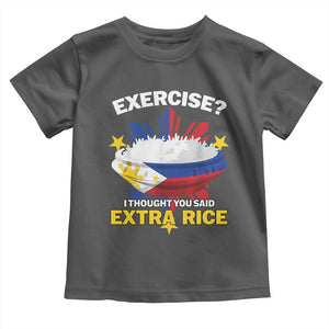 Funny Philippines Toddler T Shirt Exercise I Thought You Said Extra Rice TS11 Dark Heather Print Your Wear