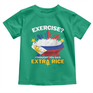 Funny Philippines Toddler T Shirt Exercise I Thought You Said Extra Rice TS11 Irish Green Print Your Wear