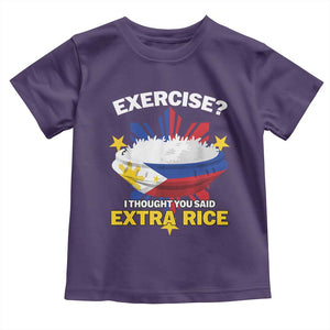 Funny Philippines Toddler T Shirt Exercise I Thought You Said Extra Rice TS11 Purple Print Your Wear
