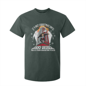 Funny Nakatomi Plaza T Shirt For Kid It's Not Christmas Until Hans Gruber Falls From Nakatomi Plaza Explode TS11 Dark Forest Green Print Your Wear