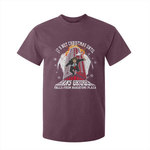 Funny Nakatomi Plaza T Shirt For Kid It's Not Christmas Until Hans Gruber Falls From Nakatomi Plaza Explode TS11 Maroon Print Your Wear