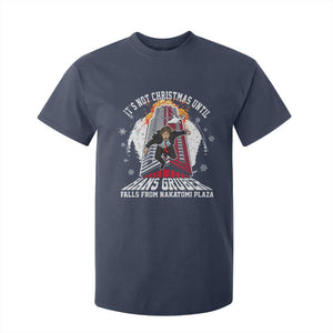 Funny Nakatomi Plaza T Shirt For Kid It's Not Christmas Until Hans Gruber Falls From Nakatomi Plaza Explode TS11 Navy Print Your Wear