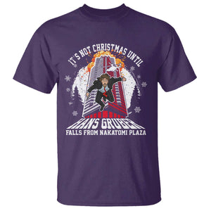 Funny Nakatomi Plaza T Shirt It's Not Christmas Until Hans Gruber Falls From Nakatomi Plaza Explode TS11 Purple Print Your Wear