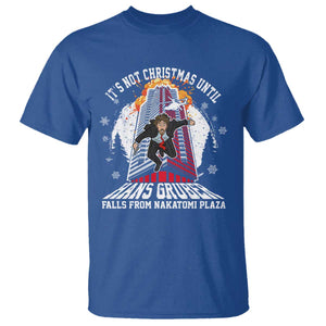 Funny Nakatomi Plaza T Shirt It's Not Christmas Until Hans Gruber Falls From Nakatomi Plaza Explode TS11 Royal Blue Print Your Wear