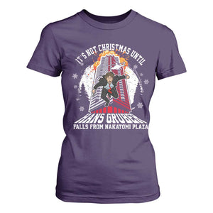 Funny Nakatomi Plaza T Shirt For Women It's Not Christmas Until Hans Gruber Falls From Nakatomi Plaza Explode TS11 Purple Print Your Wear