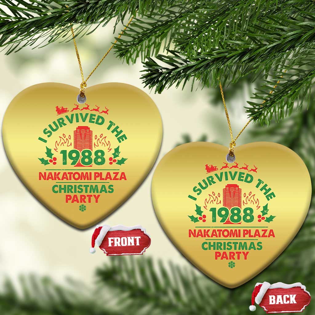 I Survived The 1988 Nakatomi Plaza Xmas Party Christmas Ornament Vintage Mistletoe TS11 Heart Gold Print Your Wear