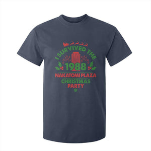 I Survived The 1988 Nakatomi Plaza Christmas Party T Shirt For Kid Vintage Mistletoe TS11 Navy Print Your Wear