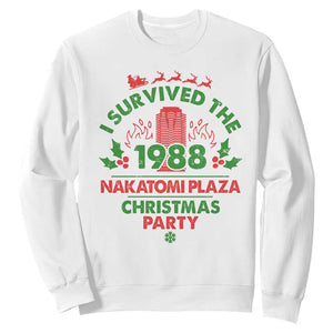 I Survived The 1988 Nakatomi Plaza Christmas Party Sweatshirt Vintage Mistletoe TS11 White Print Your Wear