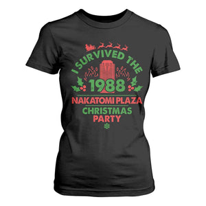 I Survived The 1988 Nakatomi Plaza Christmas Party T Shirt For Women Vintage Mistletoe TS11 Black Print Your Wear