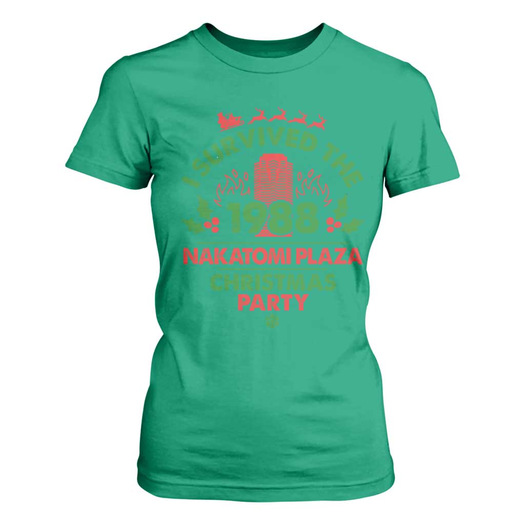 I Survived The 1988 Nakatomi Plaza Christmas Party T Shirt For Women Vintage Mistletoe TS11 Irish Green Print Your Wear
