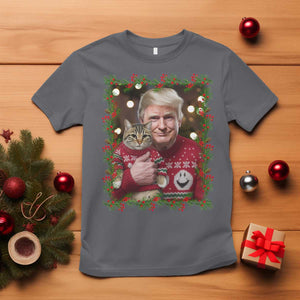 Funny Trump Cat Christmas Mistletoe T Shirt TS11 Charcoal Print Your Wear